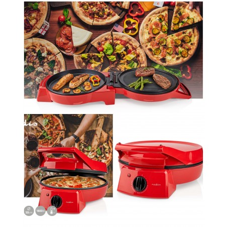 Four à Pizza TECHWOOD – rouge – Ouverture à 180°