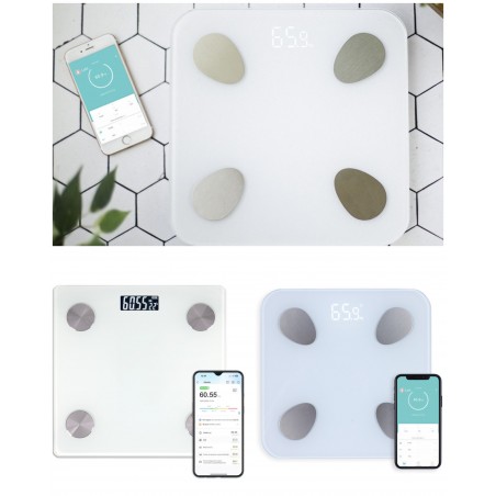 Pèse-personne numérique LCD – impédancemètre connecté compatible iOS et Android