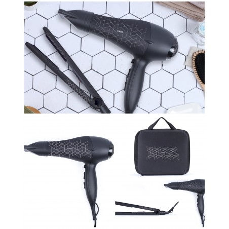 Sèche-cheveux 2 000 W Diffuseur 3 Réglages de Chaleur 2 Vitesses Protection contre la surchauffe + Lisseur