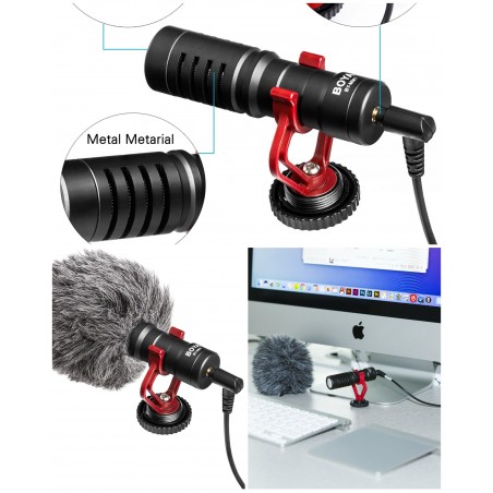 Microphone Pro pour Appareil Photo, Microphone vidéo Compact Universel – Amortisseur professionnel à condensateur pour DSLR