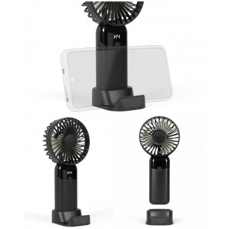 Ventilateur avec support de téléphone rechargeable avec câble USB-C