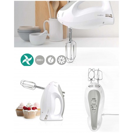 Batteur Mixeur à main 200 W – 5 Réglages de la Vitesse