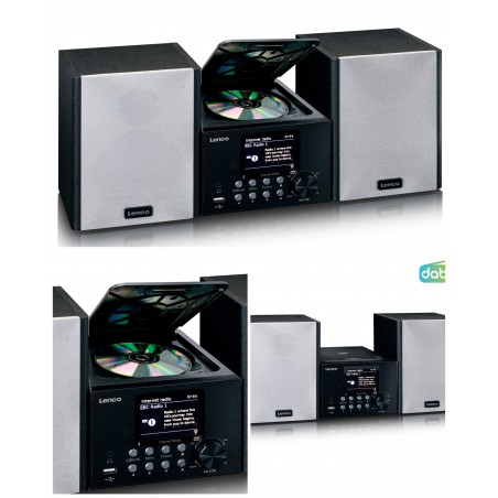 Micro-Chaine avec internet – radio DAB+ Bluetooth CD MP3 noir – Double Haut-parleurs