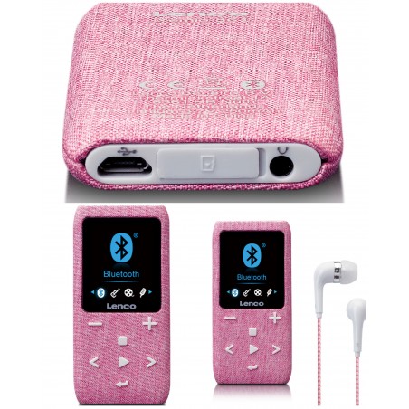 Lecteur MP3 – MP4 avec Bluetooth Carte micro SD 8 Go rose