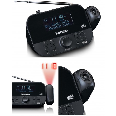 Radio-réveil DAB+, FM avec projection – Écran LCD de 2,6”