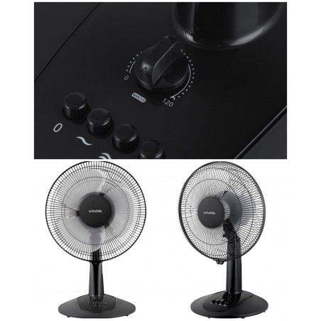 Ventilateur de table 40 cm 3 Vitesses Oscillation 55 W Hauteur réglable noir