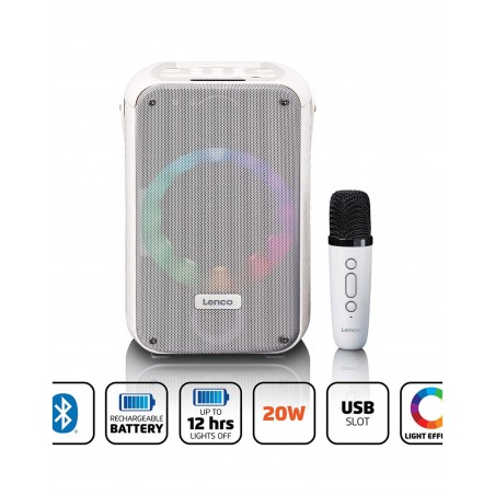 Enceinte sono portable party Bluetooth karaoké 16 w mobile USB LED RGB msd télécommande +micro sans fil