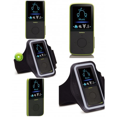Lecteur MP3 – MP4 Bluetooth – podomètre capacité MicroSD 32 Go noir – bracelet de sport Lime