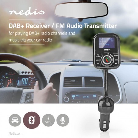 Émetteur DAB+/FM pour Voiture | Bluetooth® | Emplacement pour Carte