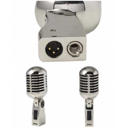 Microphone de chant – vintage Chromé – Connexion XLR – Directivité hypercardioïde – Câble 5 m