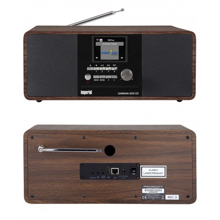 Radio CD INTERNET Wi-Fi – DABMAN i200 Bois – DAB+ FM RDS – Bluetooth 5.0 – Écran couleur TFT 7,2 cm