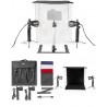 Kit studio photo 2 projecteurs 60-60-60 cm 400 mm Pliable 4 couleurs Arrière-plans inclus Sac de voyage inclus noire