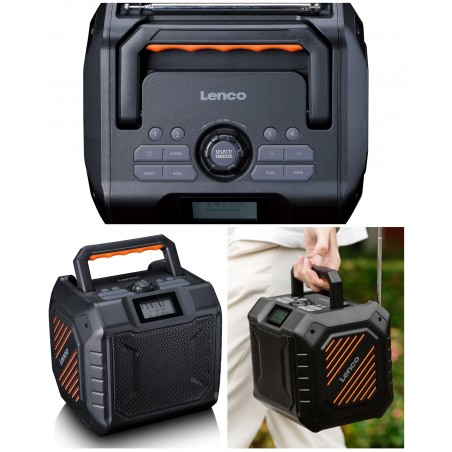 Radio FM/DAB+ Bluetooth 5.0 portable – Haute puissance noir – Radio de chantier