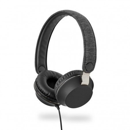 Casque Filaire en Tissu | Conception supra-auriculaire | Câble audio de 1,2 m | Anthracite/Noir
