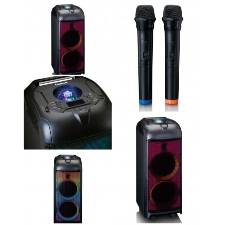 Enceinte Bluetooth 5.2 – 300 W – portable sur batterie – Double microphone sans fil – éclairage LED RGB