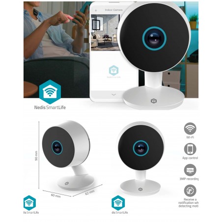 Caméra intérieure Wi-Fi Full HD 1296p 3MP support microSD – Vision nocturne