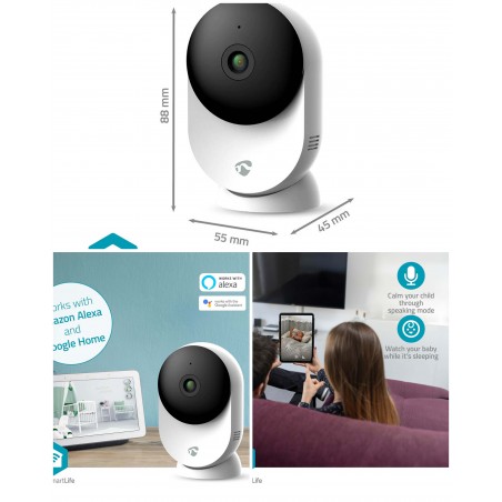 Caméra intérieure Wi-Fi Full HD 1296p 3MP support microSD – Vision nocturne