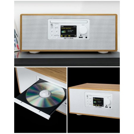 Enceintes Bluetooth sans fil rétro vintage – 60 W – Lecteur CD – Tuner FM/DAB/DAB