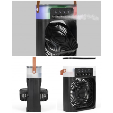 Ventilateur 2-en-1 brumisateur 10 W portable inclinaison jusqu’à 360°