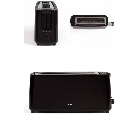 Grill pain Baguettes 900 W noir large fente 7 positions