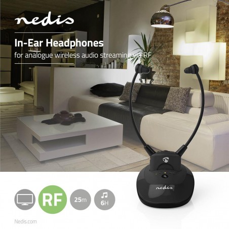 Casque sans Fil | Radio Fréquence (RF) | Intra-Auriculaire | Socle de Recharge | Anthracite