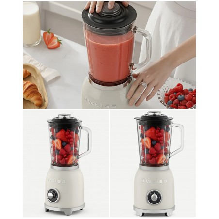 Blender Métal rétro vintage 1 000 W Beige type SMEG 1,5 L 2 Vitesses