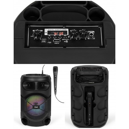 Enceinte sono portable party karaoké Bluetooth USB msd + micro filaire + télécommande megabass TWS