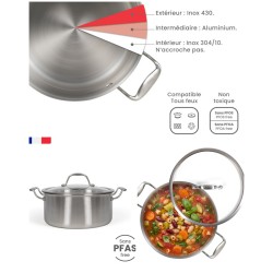 Faitout Inox 24cm en acier...