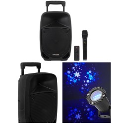 Sono portable 8’’ Pro party karaoké Bluetooth USB FM msd + micro-main sans fil