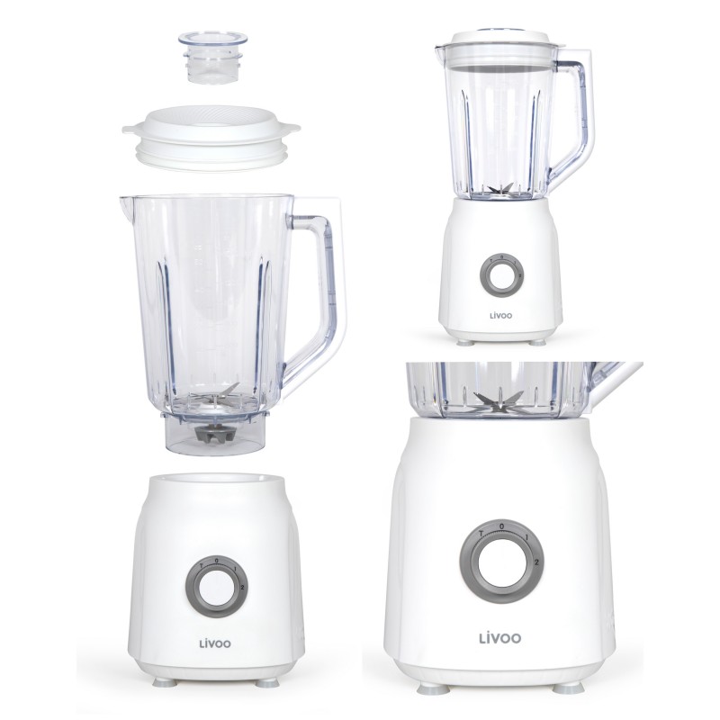 Blender blanc 800 W 1,5 L 2 Vitesses + Impulsion
