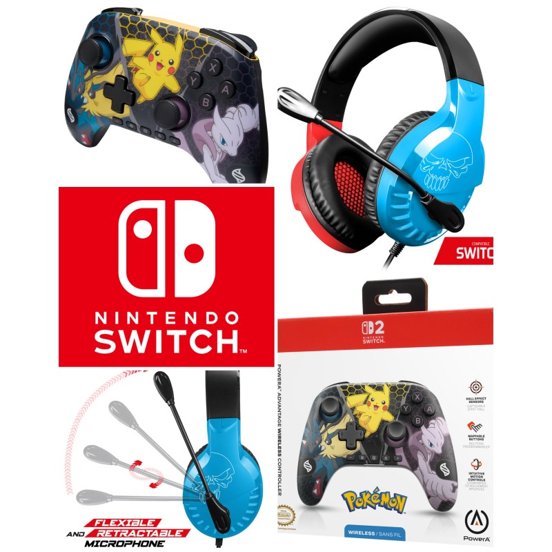 Manette filaire Switch + casque gamer
