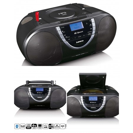 Boombox portable – radio DAB+ – FM – Bluetooth – lecteur CD – Cassette Ecran couleur
