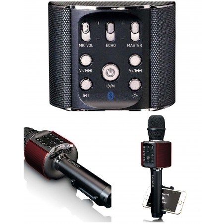Microphone Bluetooth Lumières RGB – batterie rechargeable intégrée
