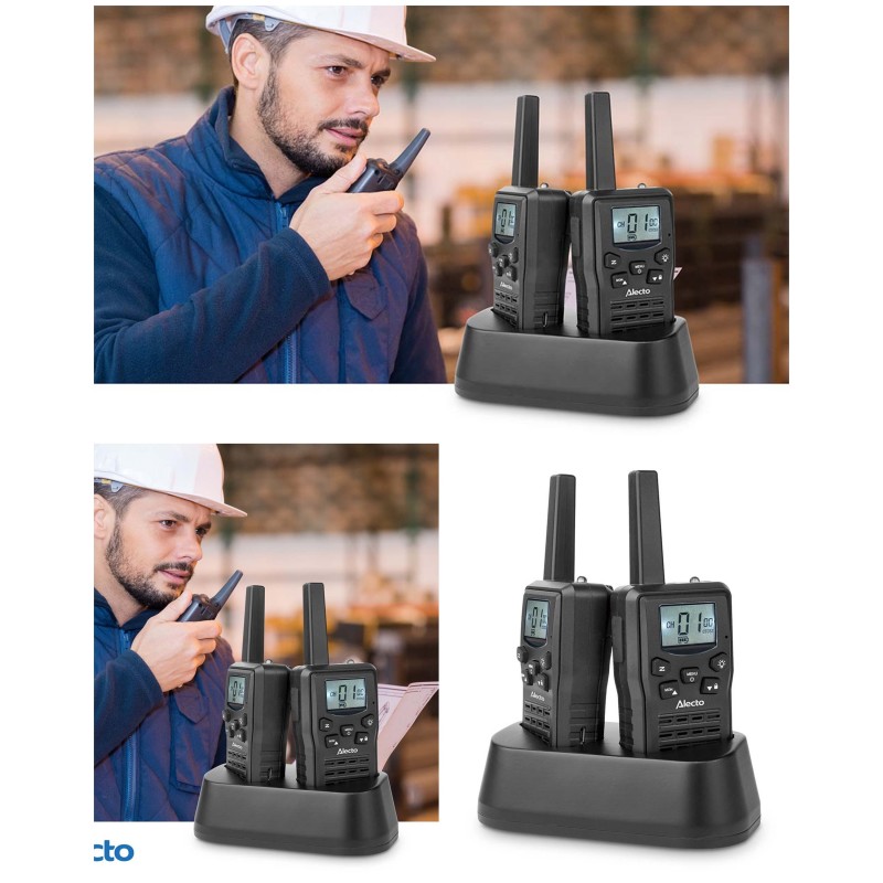 2 Talkies-walkies portée jusqu'à 10 kilomètres noir – noir 8 canaux et 83 codes CTCSS