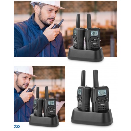 2 Talkies-walkies portée jusqu'à 10 kilomètres noir – noir 8 canaux et 83 codes CTCSS