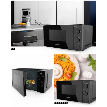 Four à micro-ondes – noir Laquée Métallique – 20 L – 700 W – 5 Programmes Automatiques
