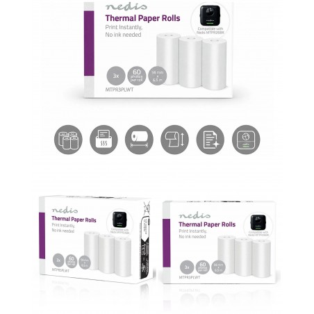 Pack 3 Rouleaux d'imprimante Papier thermique
