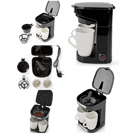 Cafetière électrique 2 tasses Duo 2 × 0,25 L noire