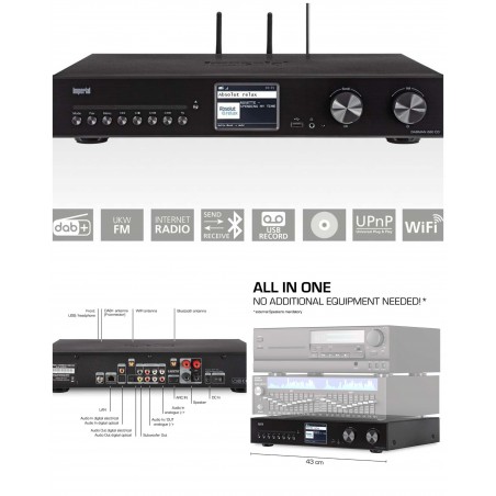 Chaîne Hi-Fi Tout-en-Un DABMAN i560 CD – Lecteur CD, DAB+, FM, Radio Internet & Bluetooth – Amplificateur – Noir
