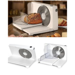 Trancheuse Électrique Pliante 150W – Lame en Acier Inoxydable – Format Compact – Blanche