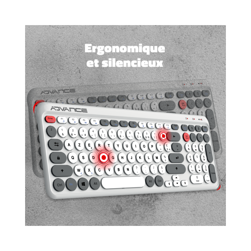 Pack Premium clavier sans fil + souris sans fil optique sans fil Desktop ADVANCE nano récepteur USB