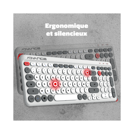 Pack Premium clavier sans fil + souris sans fil optique sans fil Desktop ADVANCE nano récepteur USB