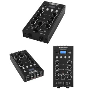 Table de mixage 2 canaux stéréo Bluetooth et lecteur MP3 - réglage de gain et égaliseur 2 bandes, raccordement par prises RCA