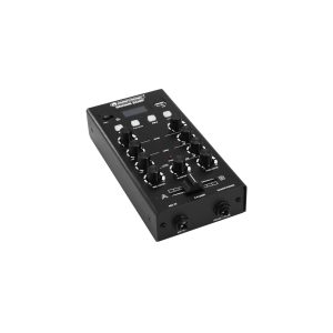 Table de mixage 2 canaux stéréo Bluetooth et lecteur MP3 - réglage de gain et égaliseur 2 bandes, raccordement par prises RCA