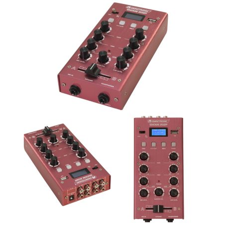 Table de mixage 2 canaux stéréo Bluetooth et lecteur MP3 - réglage de gain et égaliseur 2 bandes, raccordement par prises RCA
