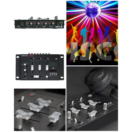 Table de mixage 3 canaux stéréo Bluetooth USB MP3 - réglage de gain et égaliseur 2 bandes, raccordement par prises RCA