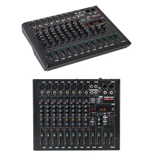 Table de mixage 8 canaux stéréo Bluetooth USB MP3 - Carte son PC - égaliseur 2 bandes, raccordement par prises RCA