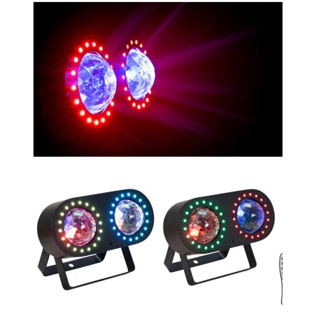 Jeu de lumière 36 LED 3 en-1 RGBW-UV 20W LED DMX, lumière de scène RGB de 20W Stroboscope DMX
