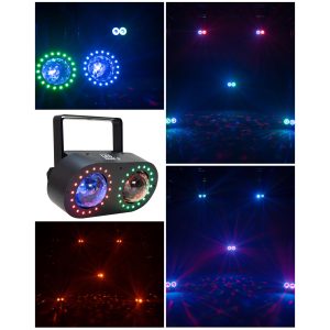 Jeu de lumière 36 LED 3 en-1 RGBW-UV 20W LED DMX, lumière de scène RGB de 20W Stroboscope DMX