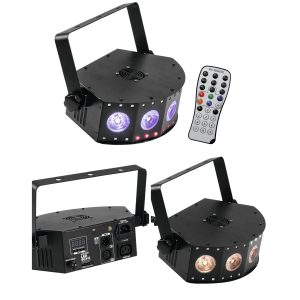 Jeu de lumière 35 LED 4 en-1 RGBW-UV 20W LED DMX, lumière de scène RGB de 20W Stroboscope DMX